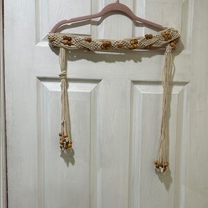 Handcrafted Beige and Brown Beaded Belt